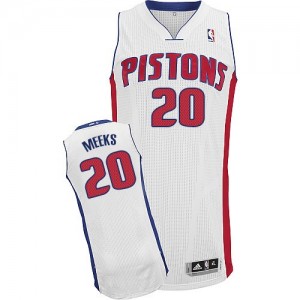Maillot Authentic Detroit Pistons NBA Home Blanc - #20 Jodie Meeks - Homme