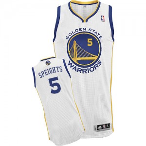 Maillot Adidas Blanc Home Authentic Golden State Warriors - Marreese Speights #5 - Homme