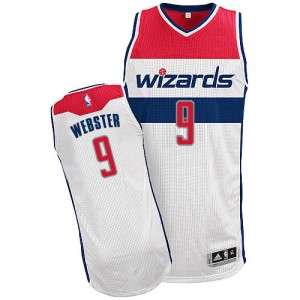 Maillot NBA Blanc Martell Webster #9 Washington Wizards Home Authentic Homme Adidas