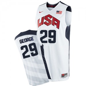 Team USA Nike Paul George #29 2012 Olympics Authentic Maillot d'équipe de NBA - Blanc pour Homme