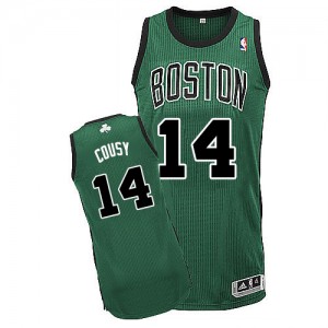 Maillot NBA Authentic Bob Cousy #14 Boston Celtics Alternate Vert (No. noir) - Homme