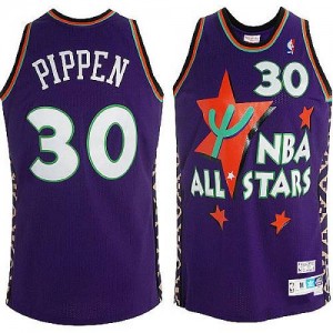 Maillot NBA Chicago Bulls #30 Scottie Pippen Violet Adidas Authentic Throwback 1995 All Star - Homme