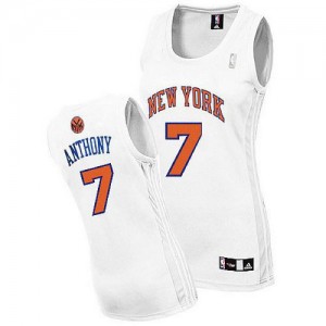 New York Knicks Carmelo Anthony #7 Home Authentic Maillot d'équipe de NBA - Blanc pour Femme