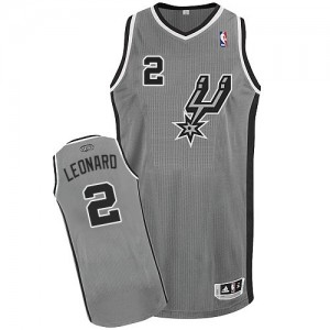 Maillot NBA Gris argenté Kawhi Leonard #2 San Antonio Spurs Alternate Authentic Homme Adidas