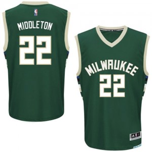 Maillot NBA Authentic Khris Middleton #22 Milwaukee Bucks Road Vert - Homme