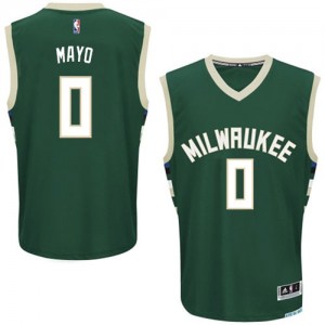 Maillot NBA Vert O.J. Mayo #0 Milwaukee Bucks Road Authentic Homme Adidas