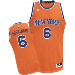 Maillot NBA Swingman Kristaps Porzingis #6 New York Knicks Alternate Orange - Homme