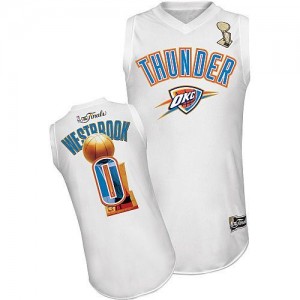Maillot Adidas Blanc 2012 Finals Swingman Oklahoma City Thunder - Russell Westbrook #0 - Homme