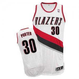 Maillot Authentic Portland Trail Blazers NBA Home Blanc - #30 Terry Porter - Homme
