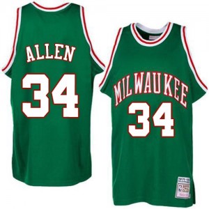 Maillot NBA Milwaukee Bucks #34 Ray Allen Vert Adidas Swingman Throwback - Homme