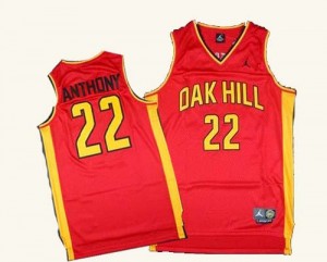 New York Knicks #22 Adidas Oak Hill Academy High School Rouge Authentic Maillot d'équipe de NBA Vente pas cher - Carmelo Anthony pour Homme