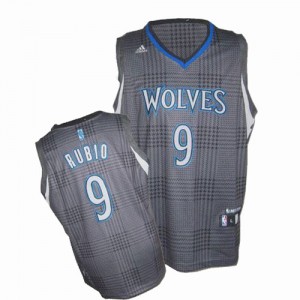Maillot NBA Minnesota Timberwolves #9 Ricky Rubio Noir Adidas Swingman Rhythm Fashion - Homme