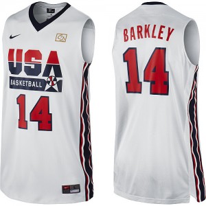 Maillot NBA Authentic Charles Barkley #14 Team USA 2012 Olympic Retro Blanc - Homme