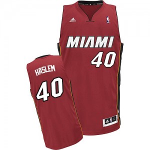 Maillot NBA Miami Heat #40 Udonis Haslem Rouge Adidas Swingman Alternate - Homme