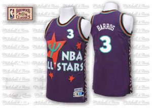 Philadelphia 76ers Dana Barros #3 Throwback 1995 All Star Swingman Maillot d'équipe de NBA - Violet pour Homme