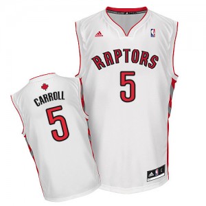 Maillot NBA Toronto Raptors #5 DeMarre Carroll Blanc Adidas Swingman Home - Homme