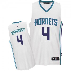 Maillot Adidas Blanc Home Authentic Charlotte Hornets - Frank Kaminsky #4 - Homme