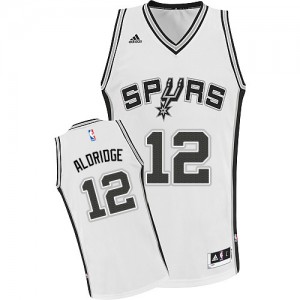 Maillot NBA San Antonio Spurs #12 LaMarcus Aldridge Blanc Adidas Swingman Home - Enfants