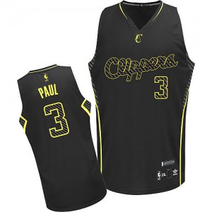 Maillot NBA Noir Chris Paul #3 Los Angeles Clippers Electricity Fashion Authentic Homme Adidas