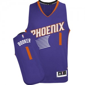 Phoenix Suns Devin Booker #1 Road Authentic Maillot d'équipe de NBA - Violet pour Homme