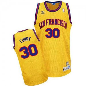 Maillot Swingman Golden State Warriors NBA Throwback San Francisco Day Or - #30 Stephen Curry - Homme