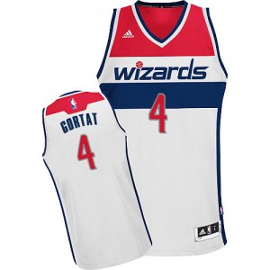 Washington Wizards Marcin Gortat #4 Home Swingman Maillot d'équipe de NBA - Blanc pour Homme