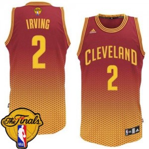 Maillot Adidas Rouge Resonate Fashion 2015 The Finals Patch Swingman Cleveland Cavaliers - Kyrie Irving #2 - Homme