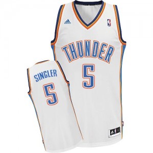 Maillot NBA Oklahoma City Thunder #5 Kyle Singler Blanc Adidas Swingman Home - Homme