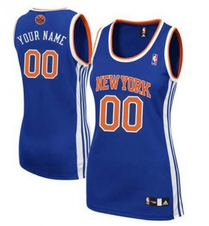New York Knicks Personnalisé Adidas Road Bleu royal Maillot d'équipe de NBA Expédition rapide - Authentic pour Femme
