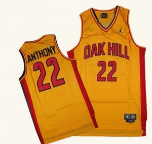 Maillot Authentic New York Knicks NBA Oak Hill Academy High School Or - #22 Carmelo Anthony - Homme