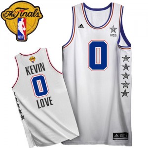 Maillot Adidas Blanc 2015 All Star 2015 The Finals Patch Swingman Cleveland Cavaliers - Kevin Love #0 - Homme