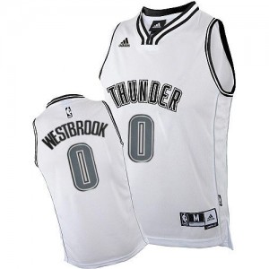 Oklahoma City Thunder #0 Adidas Blanc Swingman Maillot d'équipe de NBA Vente pas cher - Russell Westbrook pour Homme