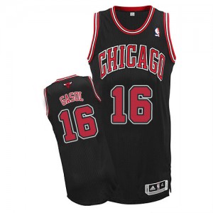 Maillot NBA Noir Pau Gasol #16 Chicago Bulls Alternate Authentic Enfants Adidas