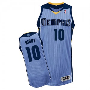 Maillot NBA Bleu clair Mike Bibby #10 Memphis Grizzlies Alternate Authentic Homme Adidas