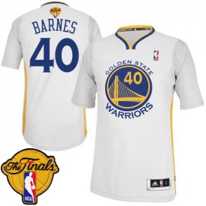 Golden State Warriors #40 Adidas Alternate 2015 The Finals Patch Blanc Authentic Maillot d'équipe de NBA la vente - Harrison Barnes pour Homme