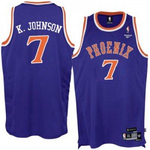 Phoenix Suns #7 Adidas New Throwback Violet Swingman Maillot d'équipe de NBA vente en ligne - Kevin Johnson pour Homme