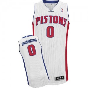 Maillot NBA Blanc Andre Drummond #0 Detroit Pistons Home Authentic Homme Adidas