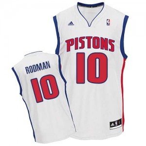 Detroit Pistons Dennis Rodman #10 Home Swingman Maillot d'équipe de NBA - Blanc pour Homme