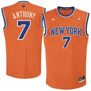 Maillot NBA Orange Carmelo Anthony #7 New York Knicks Alternate Swingman Enfants Adidas