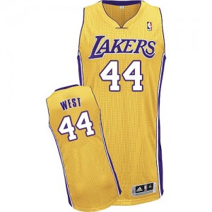 Maillot Adidas Or Home Authentic Los Angeles Lakers - Jerry West #44 - Homme