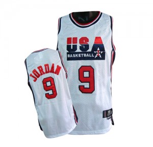 Maillot NBA Team USA #9 Michael Jordan Blanc Nike Swingman Summer Olympics - Homme
