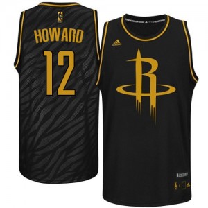 Houston Rockets Dwight Howard #12 Precious Metals Fashion Swingman Maillot d'équipe de NBA - Noir pour Homme