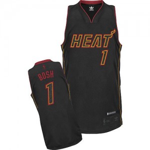 Maillot Authentic Miami Heat NBA Fashion Fibre de carbone noire - #1 Chris Bosh - Homme