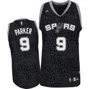 San Antonio Spurs #9 Adidas Crazy Light Noir Swingman Maillot d'équipe de NBA Promotions - Tony Parker pour Homme