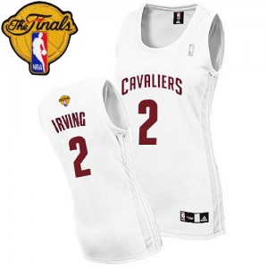 Maillot Adidas Blanc Home 2015 The Finals Patch Authentic Cleveland Cavaliers - Kyrie Irving #2 - Femme