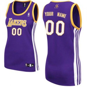 Maillot NBA Violet Authentic Personnalisé Los Angeles Lakers Road Femme Adidas