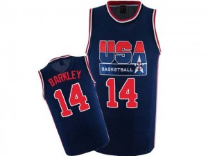 Maillot NBA Authentic Charles Barkley #14 Team USA 2012 Olympic Retro Bleu marin - Homme