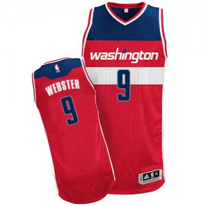 Maillot NBA Washington Wizards #9 Martell Webster Rouge Adidas Authentic Road - Homme
