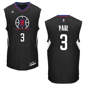 Los Angeles Clippers Chris Paul #3 Alternate Authentic Maillot d'équipe de NBA - Noir pour Enfants