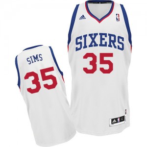 Maillot NBA Blanc Henry Sims #35 Philadelphia 76ers Home Swingman Homme Adidas